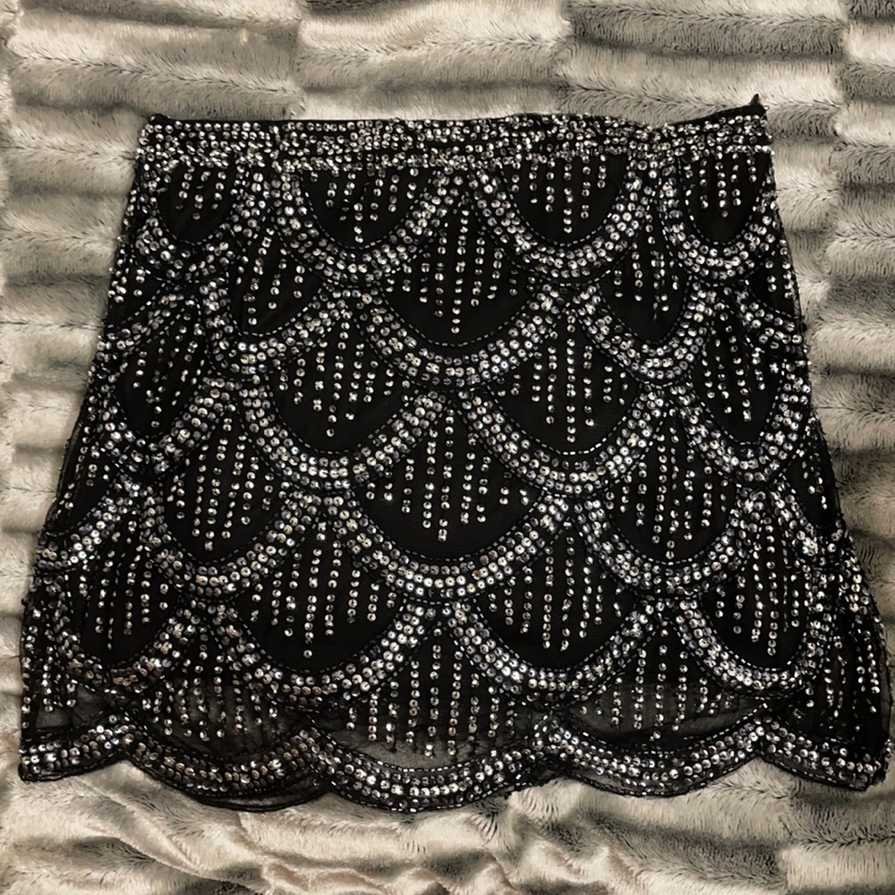 Arden B. Black Sequin Mini Size M Flapper Look